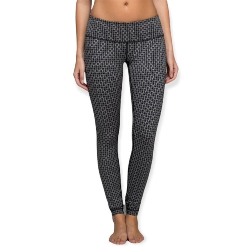 Lululemon Wunder Under Pant *Full-On LuonTri Geo Silver Spoon Black size 4